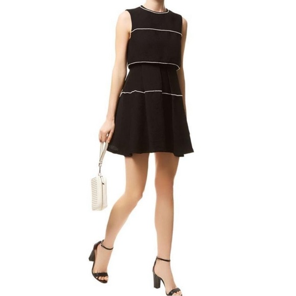 Sandro Pearl Embellished Dress Black Size FR 1/US XS - Picture 2 of 14